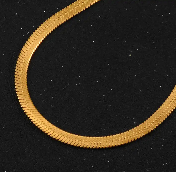 HERRINGBONE NECKLACE - GOLD (5MM)