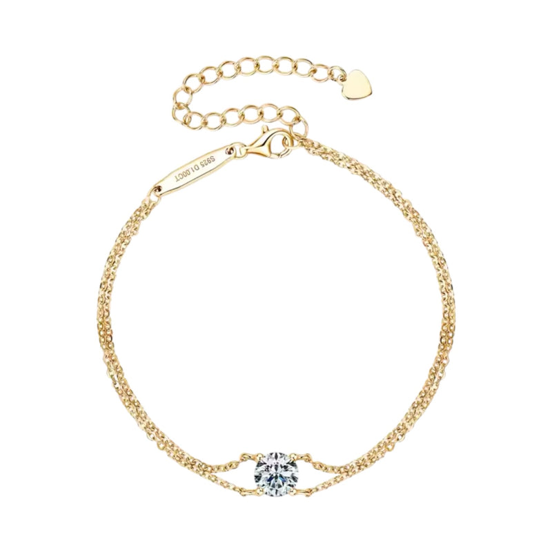 SINGLE DIAMOND BRACELET MOISSANITE S925 - GOLD