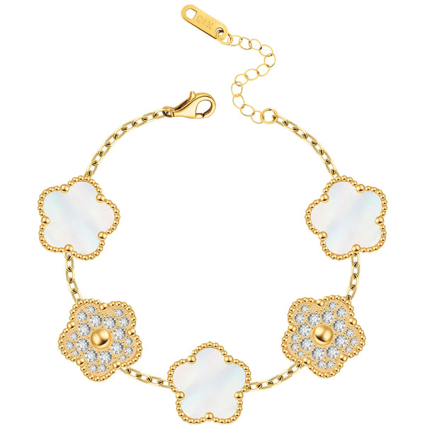 FIORI DIAMOND BRACELET - GOLD/WHITE