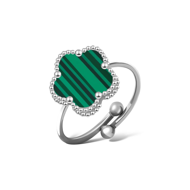 RING FIORI - SILVER/GREEN