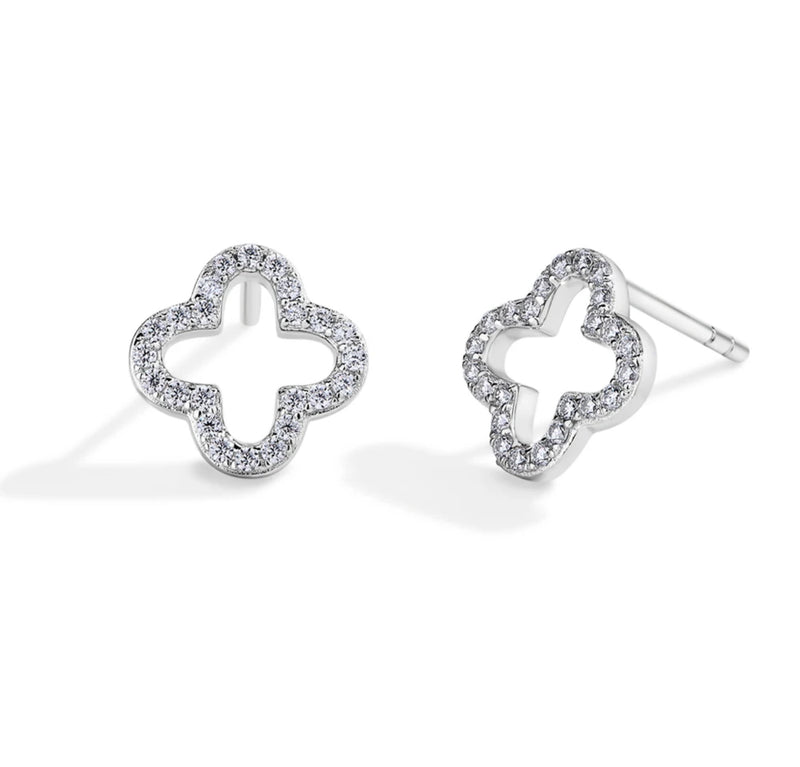 EARRINGS CLOVERS MOISSANITE S925 - SILVER