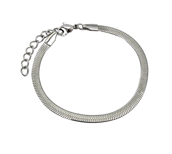 HERRINGBONE BRACELET - SILVER (4MM)