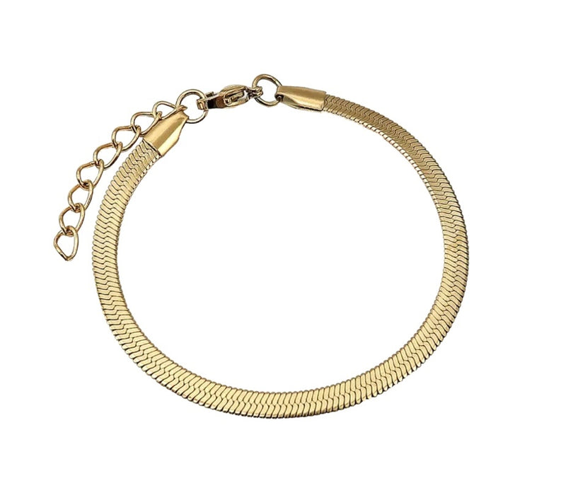 HERRINGBONE BRACELET - GOLD (4MM)