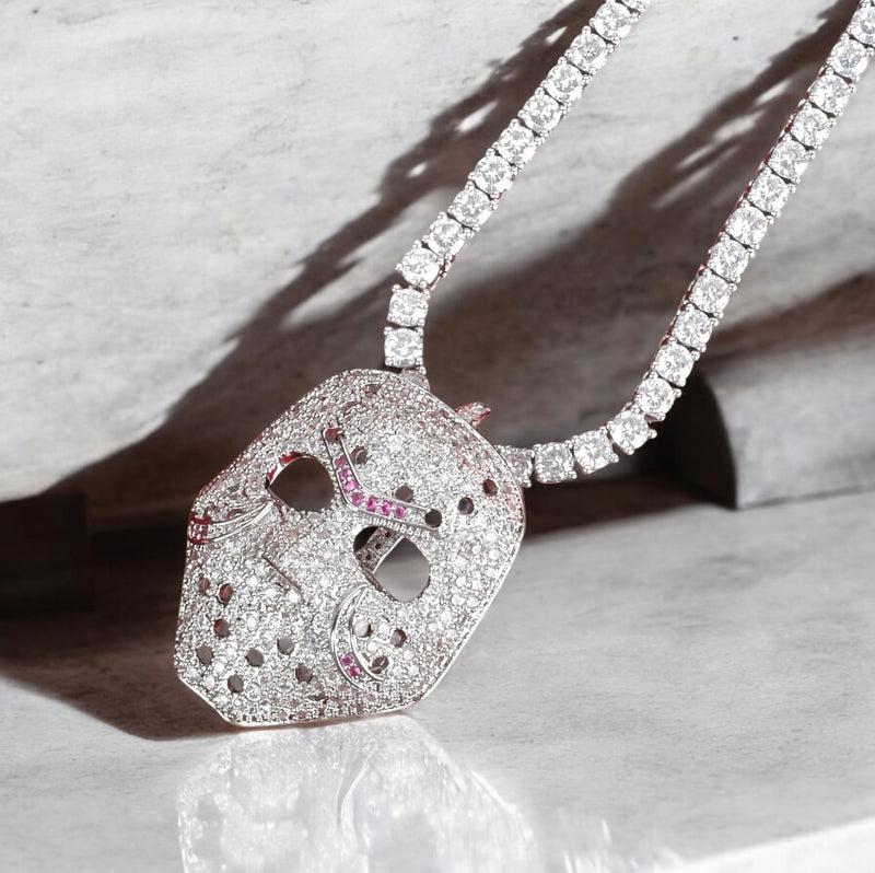 DIAMOND MASK PENDANT - SILVER