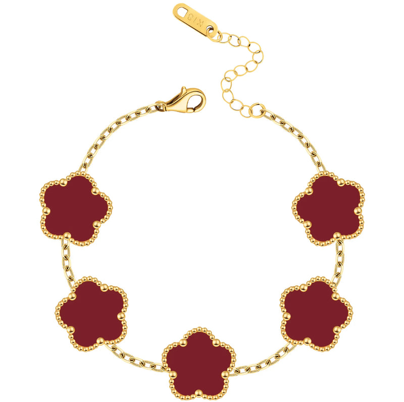 FIORI-ARMBAND – GOLD/ROT