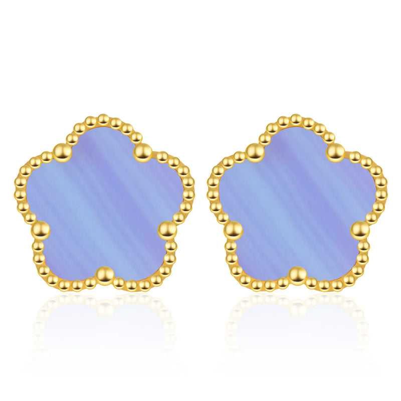 EARRINGS FIORI - GOLD/PURPLE