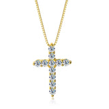 BARI DIAMOND CROSS NECKLACE MOISSANITE S925 - GOLD