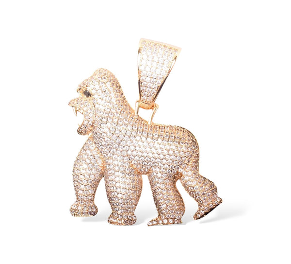 DIAMOND APE PENDANT - GOLD