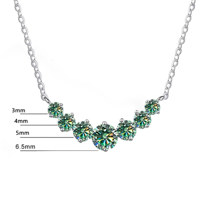 DIAMOND NECKLACE GREEN MOISSANITE S925 - WHITE GOLD