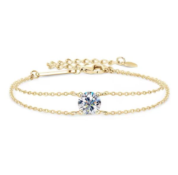 SINGLE DIAMOND BRACELET MOISSANITE S925 - GOLD