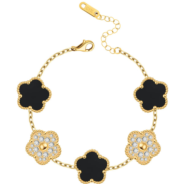 FIORI DIAMOND BRACELET - GOLD/BLACK