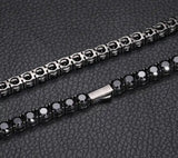 TENNIS NECKLACE LUXURY - BLACK (5MM)