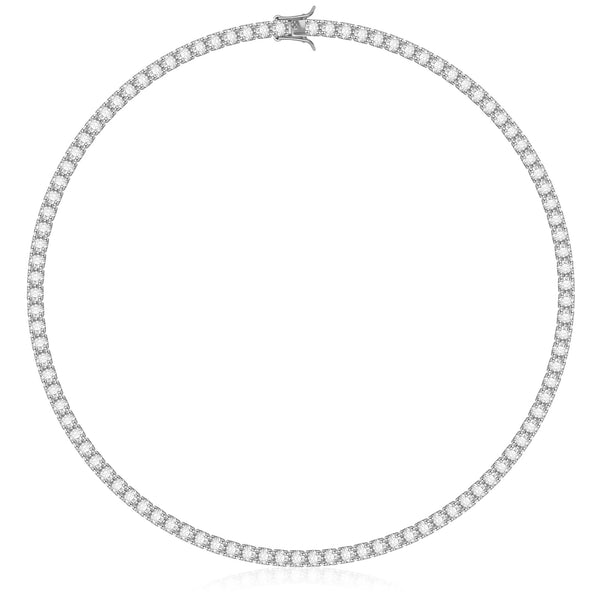 TENNIS NECKLACE LUXURY - SILVER (4MM)