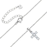 DIAMOND CROSS NECKLACE MOISSANITE S925 - SILVER