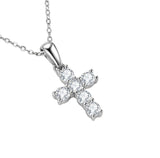 DIAMOND CROSS NECKLACE MOISSANITE S925 - SILVER