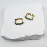 EARRINGS ALESSANDRA - GOLD/GREEN