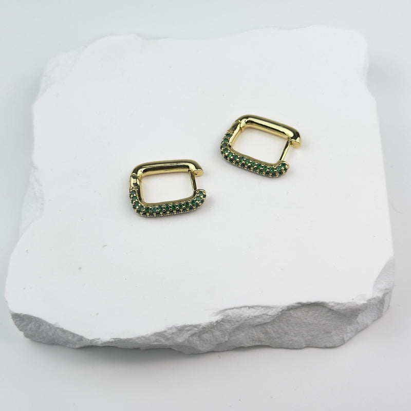 EARRINGS ALESSANDRA - GOLD/GREEN