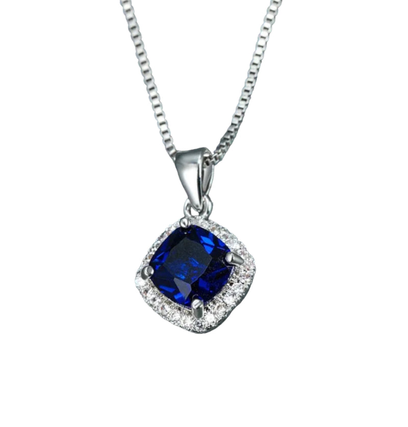 NECKLACE ALICE - SILVER/BLUE