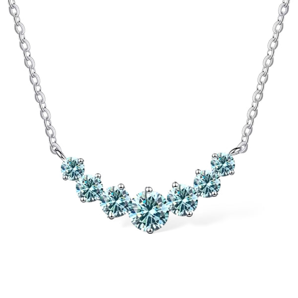 DIAMOND NECKLACE BLUE MOISSANITE S925 - WHITE GOLD