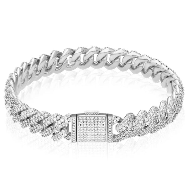 CUBAN ICE LUXURY BRACELET - SILVER (10MM)