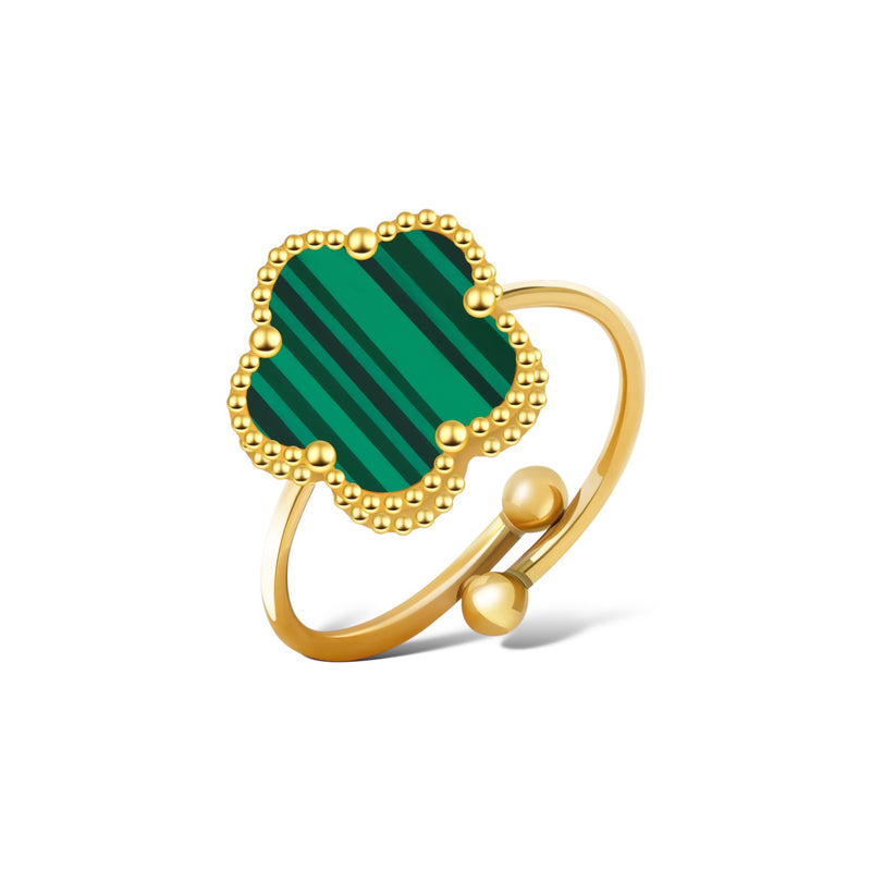 RING FIORI - GOLD/GREEN