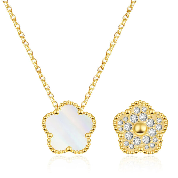 FIORI DIAMOND NECKLACE - GOLD/WHITE