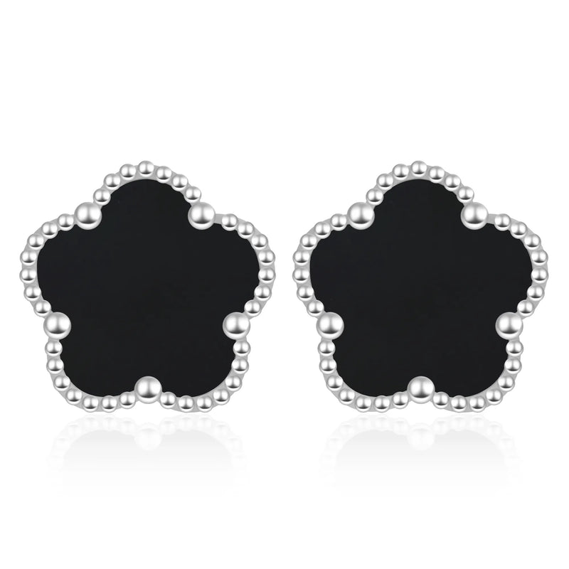 EARRINGS FIORI - SILVER/BLACK