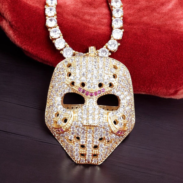 DIAMOND MASK PENDANT - GOLD