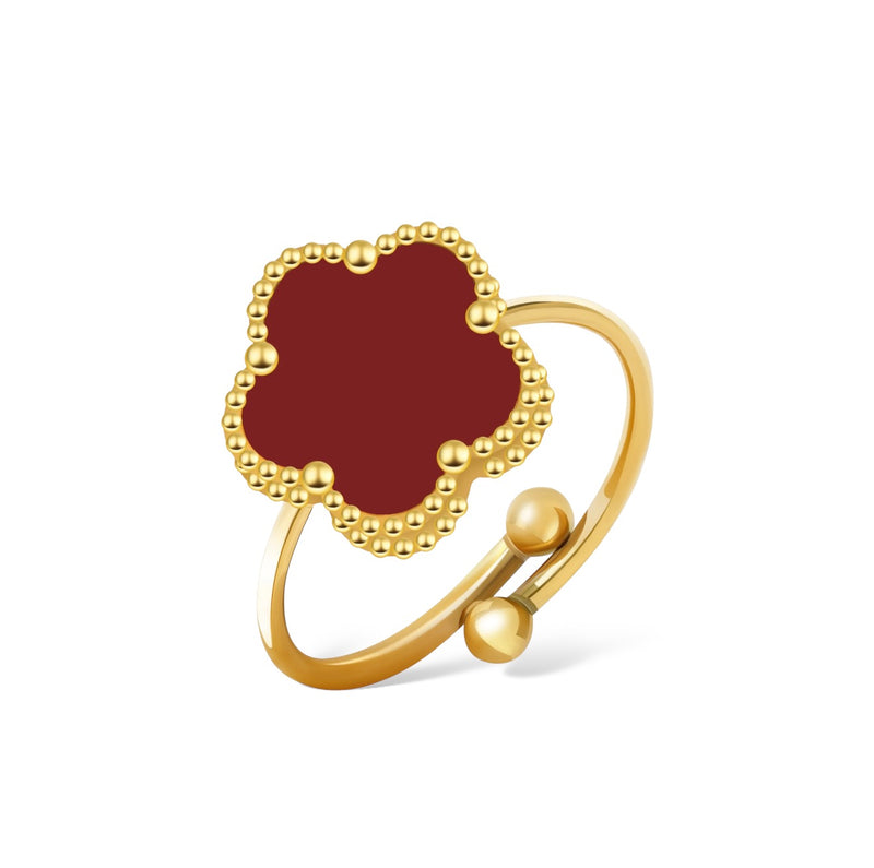 RING FIORI - GOLD/RED