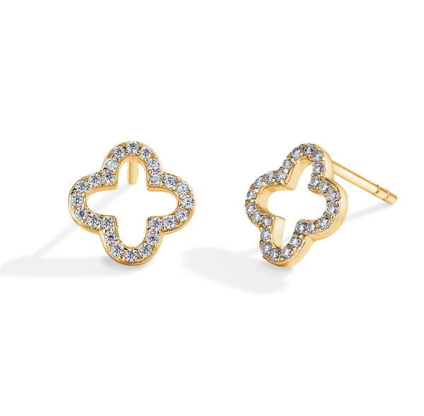 EARRINGS CLOVERS MOISSANITE S925 - GOLD