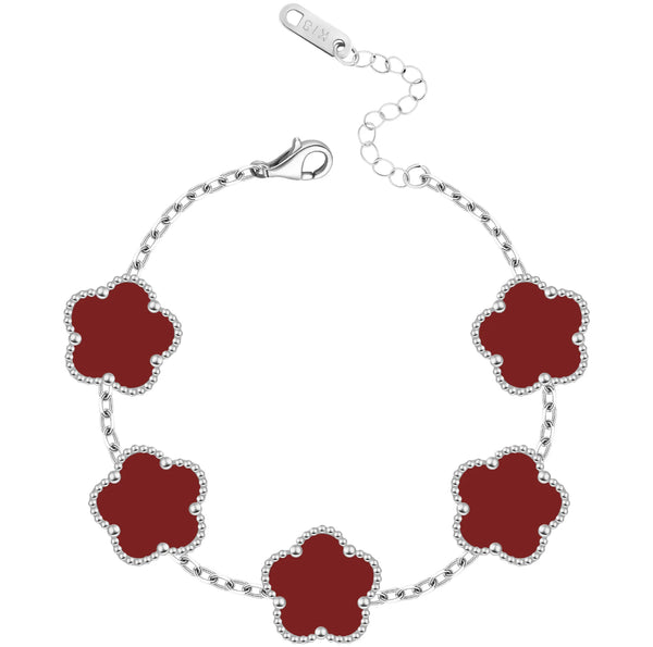 FIORI BRACELET - SILVER/RED