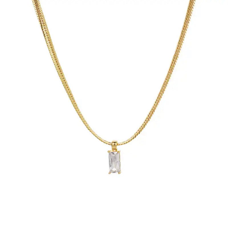 HERRINGBONE DIAMOND NECKLACE - GOLD